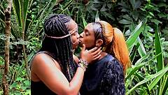 Naughty black girls turn holiday vibe wild with horny lesbian play together