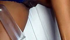 Beautiful black teen 18+ ebony deepthroats licks spits sloppy on cock amateur homemade