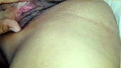 mexican woman spreads legs for deep tongue dive into her fuzzy mound