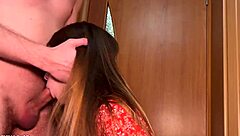 Skinny wife in lingerie teases old husband bed