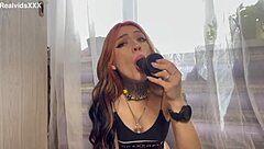 toy blowjob deepthroat sloppy saliva leak tight young tattooed long hair homemade dirty