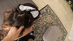 the horny maid slacks off and gets her big ass pounded hard