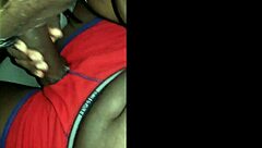 ebony babe delivers sloppy deepthroat blowjob with cum gagging