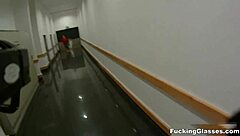 Fucking Glasses-Wearing Teen in Public Restroom Leads to Explosive Orgasm and Blowjob Cumshot