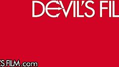 🔥 hot tattooed babe at furniture store gets double penetrated doggystyle by two bisexual hunks