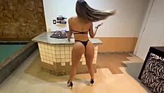 damn, this pretty brazilian slut teases my balls then rides me wet in the motel with spitting foreplay