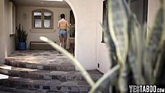 Curvy big tits BBW milf seduces neighbor's young teen for hairy lesbian tribbing fun