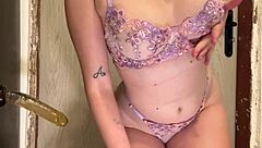 Blonde amateur rides closet dildo to orgasm 😍💦🔥