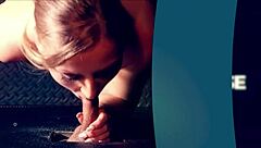 busty brunette slurps deepthroats gloryhole cocks sloppy cum mouth handjob Gloryholesecrets