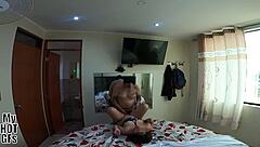 Petite latina begs for creampie finish in her shaved pussy first time pov