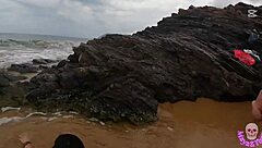 im this curvy spanish milf with big tits getting fucked hard on public beach you watch