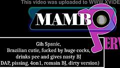 Holy fuck! Brazilian cutie Gih wrecked by 4 huge BBCs in nasty ATM!