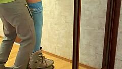 i fuck my athletic brunette neighbor in leggings ponytail tight pussy workout homemade european skinny