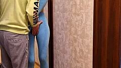 i fuck my athletic brunette neighbor in leggings ponytail tight pussy workout homemade european skinny