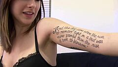 Whoa, Sidra stuffs her two-headed dildo deep inside!