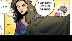 Whoa, check out this female bodybuilder's muscles bulging in sexy comic growth! 💪🔥😍