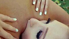 Babe your small tits face me as i sit on that tongue outdoors - lick deeper gf!! 👅❄️