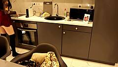 This curvy brunette coed lifts her mini skirt to flash those sexy panties underneath