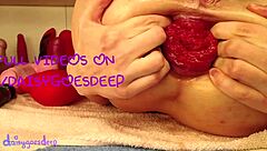 Heart Buttplug Gapes Her Massive Toy-Stretched Ass