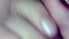 Watch my wife squirt wildly from close-up pussy toying with huge dildo