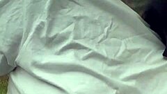 motogirl picks up guy on 99 bike grabs his hands on her big natural tits while riding he cums all over her tanned body