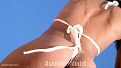 hairy pussy flashes under micro bikini during public christmas twerk dance