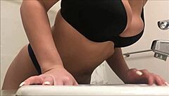 curvy girl showers unaware on secret hidden camera