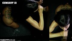 She handles ten gloryhole loads drained one after another
