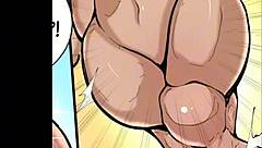 Whoa, check out this female bodybuilder's muscles bulging in sexy comic growth! 💪🔥😍
