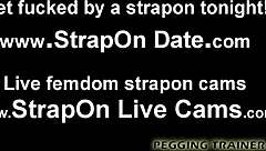 Fat femdom shoves her massive strapon deep in your tight ass pov bdsm girl fucks guy hard