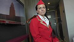 that big butt air hostess natalee gets bareback pounded on the bed by huge cock