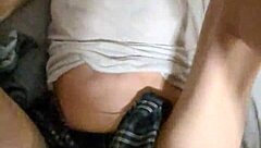 Step Dad Punishes Bent-Over Pregnant Student with Creampie