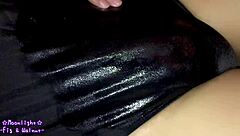 hey check this lotion slick navy swimsuit crossdressing trans fun 😏