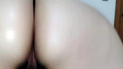 My stepsister's juicy big ass rides my hard cock cowgirl until I cum milk