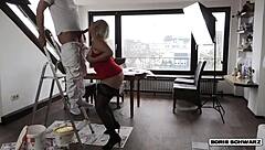 Boris Schwarz drills blonde housewife's fat ass with anal creampie