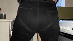 StepMom In Jeans Takes Son's Anal Virginity Kitchen Quickie Strapon Surprise