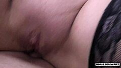 Boris Schwarz drills blonde housewife's fat ass with anal creampie