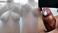 best cumshots and jerks on my small foreskin cock while gf masturbates her wet pussy and tits part 5 😩💦🍆