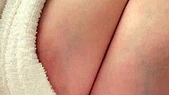 does big tits stepmom finger her wet pussy after showering?