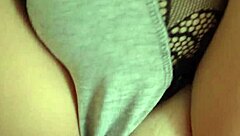 pushed her soaked panties aside fucked tight juicy pussy missionary close up creampie