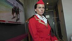 that big butt air hostess natalee gets bareback pounded on the bed by huge cock