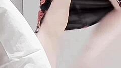 sexy asian college girl shows off legs and small tits 🔥👣