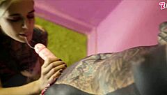 digging that alt girl's strap-on romp with tattooed lesbian