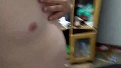 little 18yo student teases teacher by spreading tight pussy lips then wiggles skinny ass on his throbbing white cock