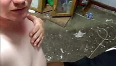 little 18yo student teases teacher by spreading tight pussy lips then wiggles skinny ass on his throbbing white cock