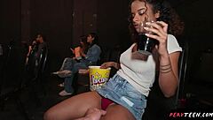 Whoa 😍 Latina teen groped by stranger in cinema! 🍑🍆