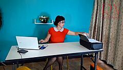 i catch my naughty sexretary fingering pussy under office desk