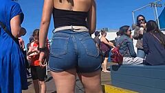 candid big asses shaking in tight shorts and jeans outdoors?