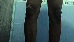 rohitjames flexes muscular legs in first country massage homemade clip