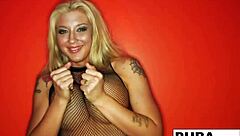 hot blonde babe rams huge black toy deep in ass